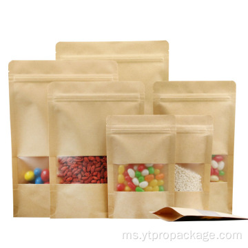 Kitar semula beg kertas kraft biodegradable ziplock